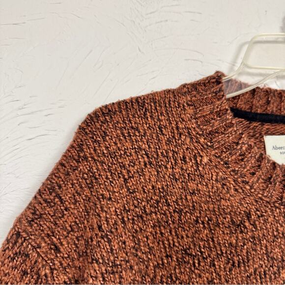 Abercrombie & Fitch Orange Crew Neck Sweater Mens L Casual Preppy Pullover - Picture 3 of 10